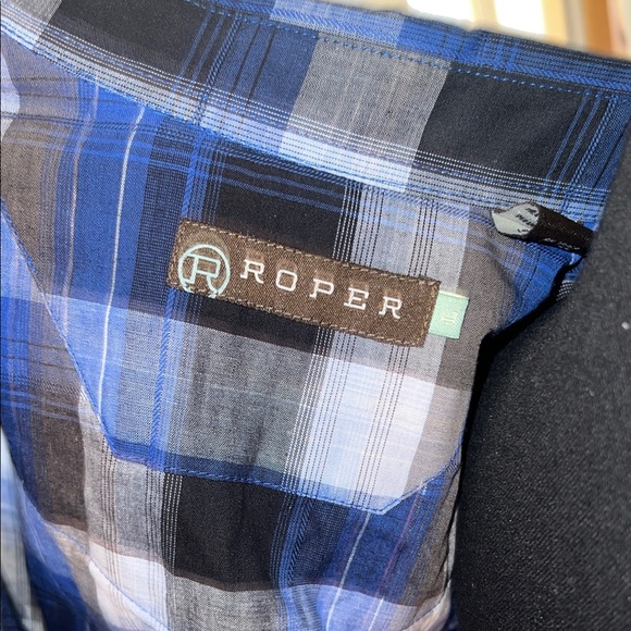 Blue Plaid pearl snap - Picture 4 of 4